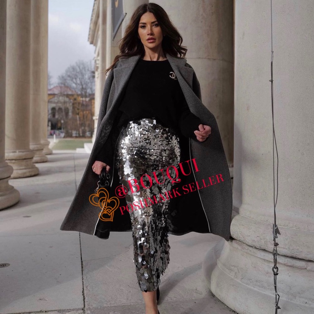 BLOGGERS FAV ZARA HIGH WAISTED SEQUINS MIDI SKIRT